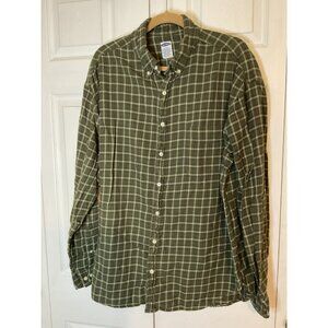 Mens Old Navy Green Plaid Long Sleeve Flannel Button Down Shirt XXL‎